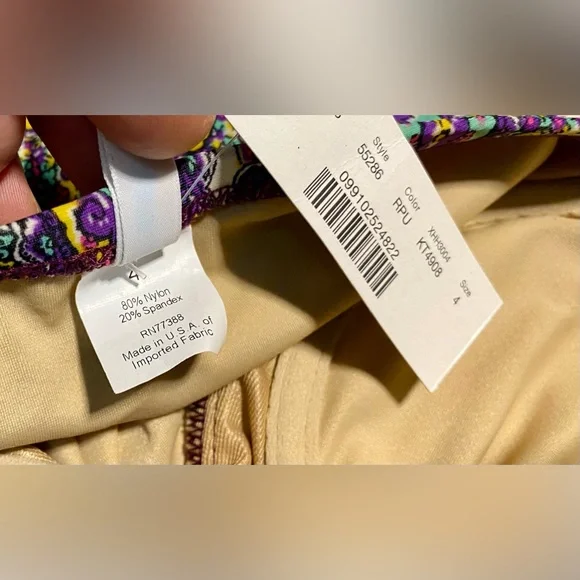 New NWT J. Crew Paisley Sz 4 one pieces swimsuit underwire ruched - Picture 5 of 6